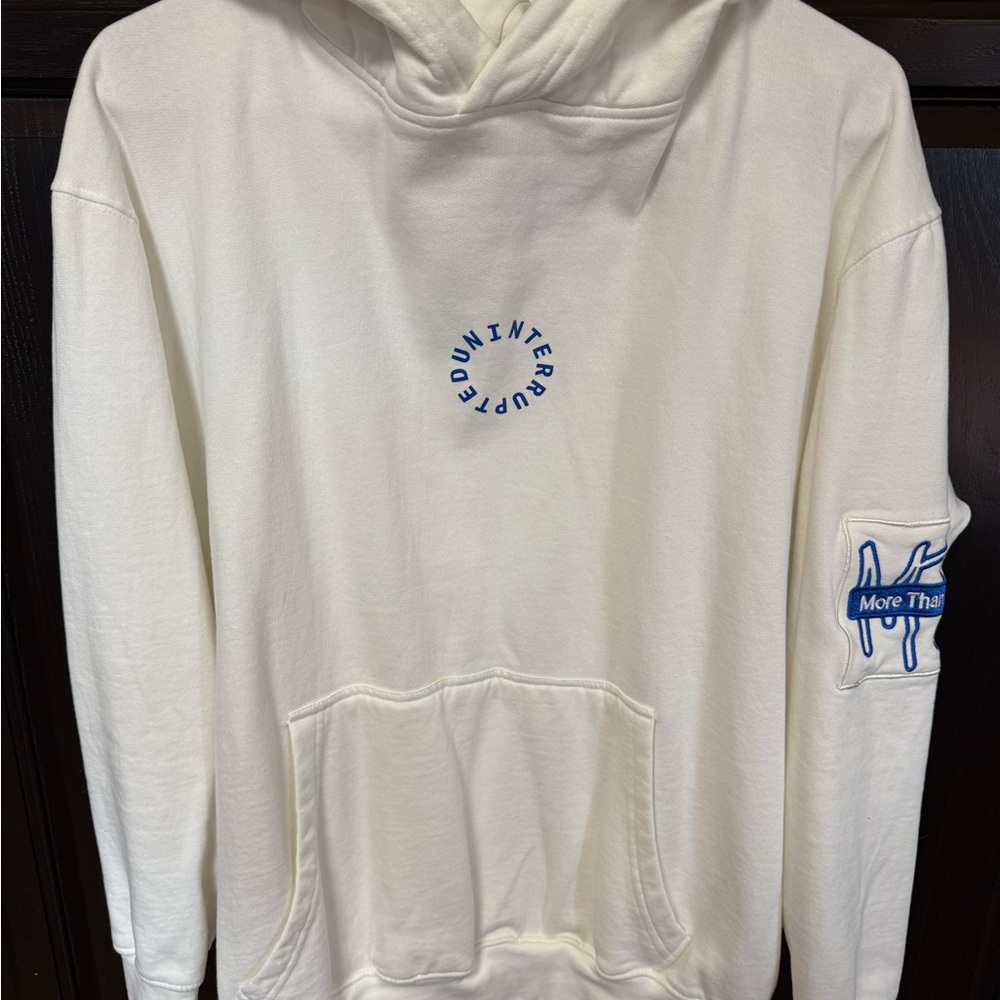 White Hoodie with Blue Accents